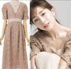 1点物Lily Brown レイヤード刺繍チュールドレス