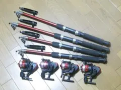 新品　釣り竿　４本セット　リール付　2.7m×2本　2.4m×2本　ご家族でのサムネイル