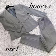 Honeys ハニーズ✩.*˚ノーカラージャケット パンツ セットアップ 通勤