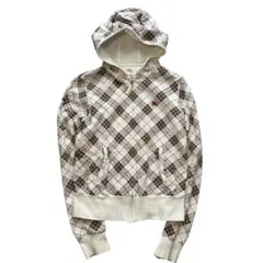 BURBERRY バーバリーブルーレーベル チェック柄 ジップパーカー 38