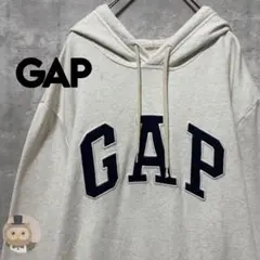 【Lサイズ】GAP ロゴ プルパーカー 古着 フーディ