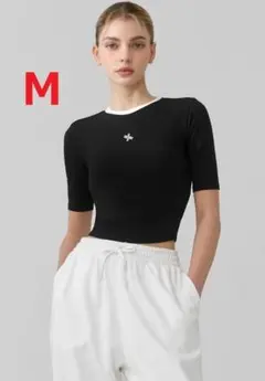 ゼクシィミックス トップス クロップド丈 5分袖 Mサイズ