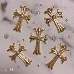 パーツ★nail ゴールド　クロム　クロス　十字架　縦2.8cm 横2cm