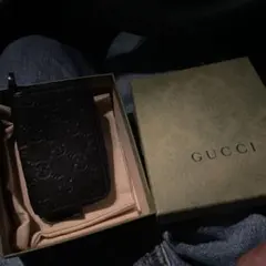 GUCCI ブラック レザー コインケース