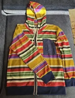 ロックヘブンストライプ柄フード付きパーカー