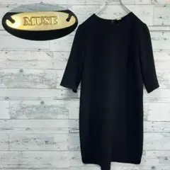 ☆美品☆ミューズドゥーズィエムクラス　トリアセジョーゼットワンピース　ブラックのサムネイル