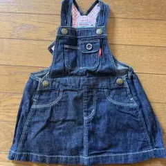 MIKI HOUSE デニムオーバーオールワンピース