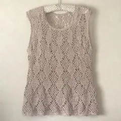 ★ハンドメイド★かぎ針編み　ニット　ミスティーベージュ　♪