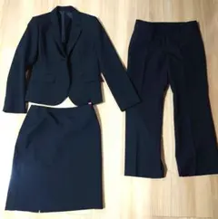 黒 ストライプ スーツ 3点セット 11号