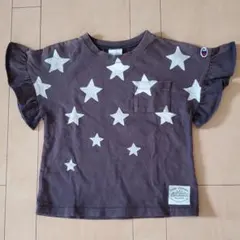 セール早い物勝ち！キッズ☆130cm　チャンピオン星柄　お袖ヒラヒラTシャツ
