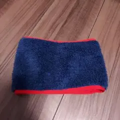 ネックウォーマー、ネイビー×赤