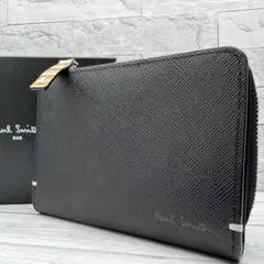 【極美品】Paul Smith 二つ折り財布　L字ファスナー　レザー　ブラック