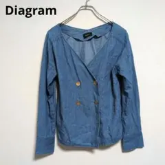 ダイアグラム【美品】シャツ　長袖　デニム風　ジャケット　綿100%　日本製【S】のサムネイル
