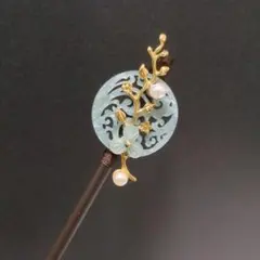 花装飾付きかんざし【新品】浴衣　夏祭り　花火　着物　髪飾り