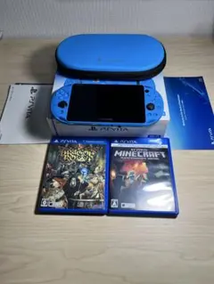 ※充電器なしPS Vita 2000 アクアブルー 本体 ゲーム2本付き