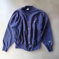 90年代 チャンピオン スナップカーディガン ネイビー L リバース