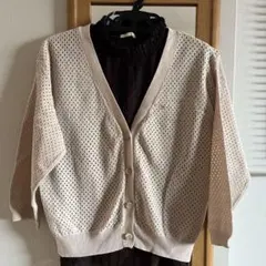 2点セット（LOWRYS FARMカーディガン＋GUハイネックレースインナー）