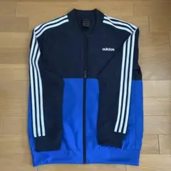 adidas ジップアップジャケット 160cm ネイビー/ブルーシャカシャカ
