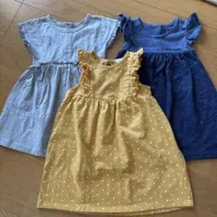 GAP H&M 女の子ワンピース　3点セットのサムネイル