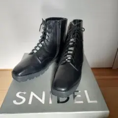 snidelスナイデルレースアップショートブーツL黒ブラックのサムネイル