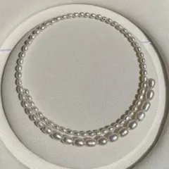 淡水パール　チョーカー　形状記憶ワイヤー　グラデーション　本真珠　ネックレス