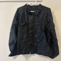 ブラックレザージャケット ボタンフロントのサムネイル