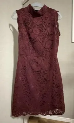 VALENTINO レースワンピース ピンク ノースリーブ 38 バックリボン