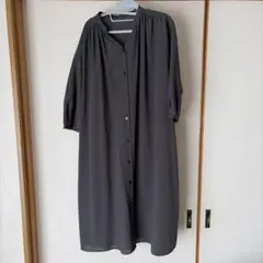 COMME CA ISM 七分袖ロングシャツワンピース