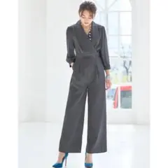 【ラスト1点】 ドレスプラス L チャコール ジャンプスーツ オールインワン