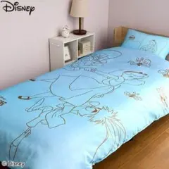 しまむら ディズニー アリス 掛け布団カバー 枕カバー シングルロング ブルー