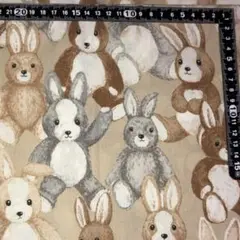 生地　シーチング　ミルクティー　うさぎ 2m