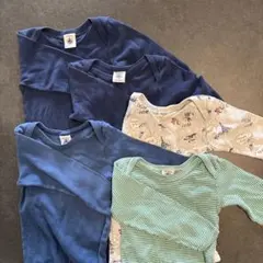 ベビー肌着5点セット 95cm以下 青系
