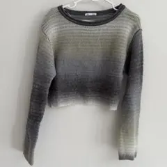 GU グラデーション クロップドニット M