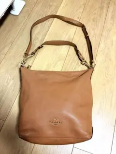 COACH ブラウン レザー ショルダーバッグ