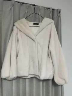 ホワイト フリースジャケット Lサイズ