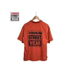★VISION STREET WEAR 半袖　ワークシャツ バックプリント　ロゴ