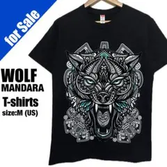 WOLF MANDARA 울프 아트 티셔츠 블랙 US M 유로 헌옷