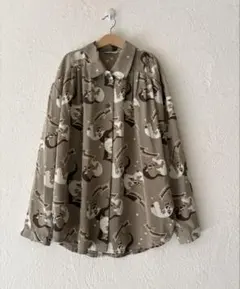 vintageレトロused古着ピエロユニコーン柄ブラウス個性的のサムネイル