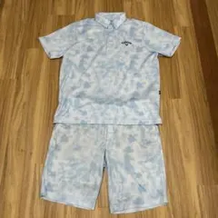 キャロウェイ　風穴メッシュ　上下セットアップ　シャツ（LL）パンツ（3L） 水色