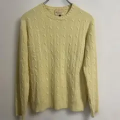 BEAUTY&YOUTH ケーブル編みセーター S カシミヤ100 イエロー