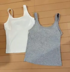 【未使用】ユニクロ　エアリズム　ブラトップ2枚セット（白・グレー）