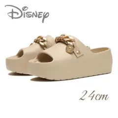 ☆新品未使用【DISNEY/ディズニー】コインチャーム付き厚底サンダル ベージュのサムネイル