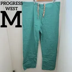 PROGRESS WEST【M】ターコイズブルー パンツ カーゴパンツ 緑色 紐