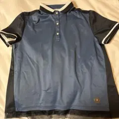 LANVIN 青と黒のポロシャツ