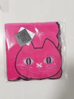 ANNA SUI 猫デザイン タオルハンカチ ピンク