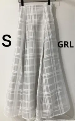 グレイル チェック柄シアーフレアスカート[tu1082] グレー Ｓ