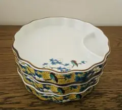 有田焼　吾山窯色絵 仕切り皿 3枚　　　　刺身　珍味入れ《美品》