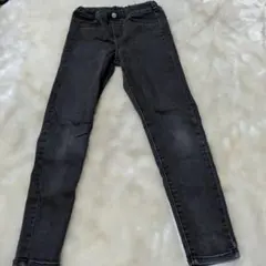 ダークグレー スリムフィット ボトムス ゴムウエスト