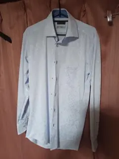 Perfect Suit Factory i-shirt 薄ブルー市松テクスチャ