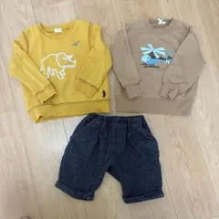 トレーナー2枚とハーフパンツのセット